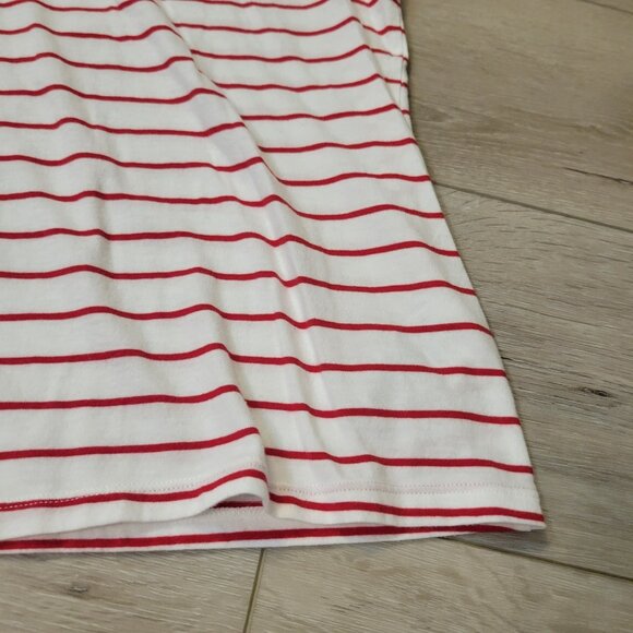 Womens Old Navy V Neck White Red Stripe XXL Short Sleeve Shirt - Picture 2 of 4
